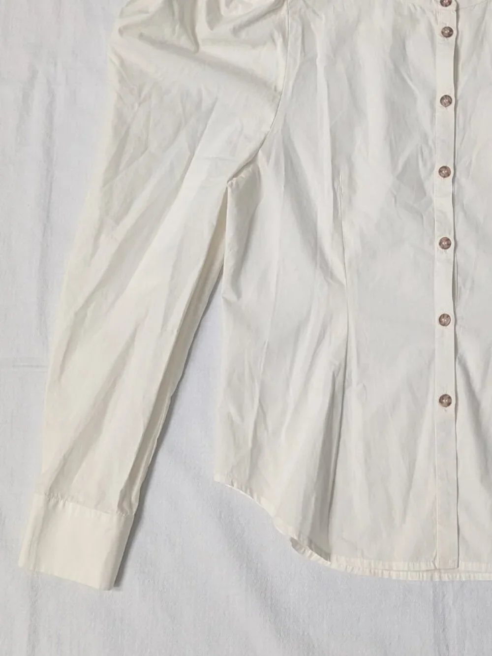 Ulla Johnson Long Puff Sleeve Cotton Blouse Shirt Size 4 Off-White